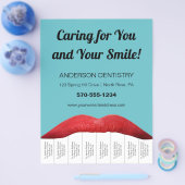 Rode lippen Witte Toverdreven Tentist Kantoor Sche Flyer (Enkel)