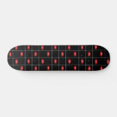 Rode Lippen Zwart en Wit Grid Retro Vibes Persoonlijk Skateboard (Horizontaal)