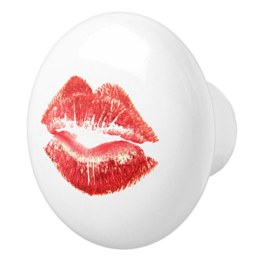 Rode lippenlippen voor make-up en cosmetische lade keramische knop (Rechts)