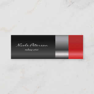 Rode lippenmake-up mini visitekaartje