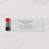 Rode lippenmake-up mini visitekaartje (Achterkant)