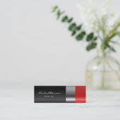 Rode lippenmake-up mini visitekaartje (Staand voorkant)