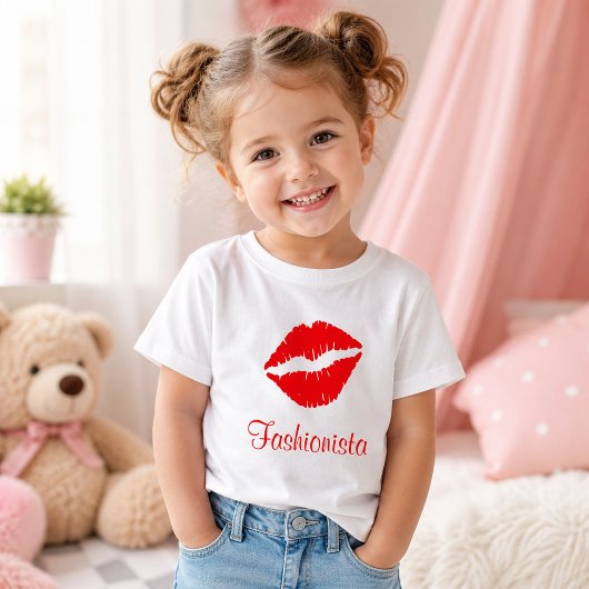 Rode lippenstift afdruk Fashionista