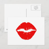 Rode lippenstift briefkaart (Voorkant / Achterkant)