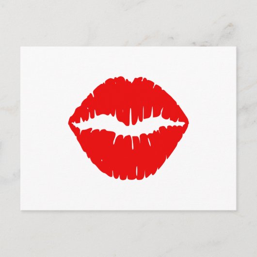 Rode lippenstift briefkaart (Voorkant)