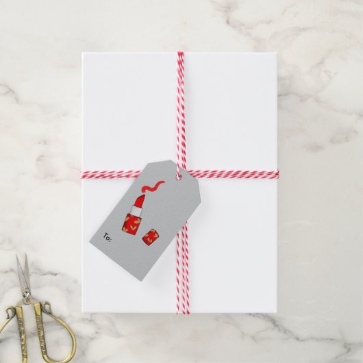 rode lippenstift cadeaulabel (Met Touw)