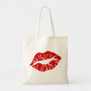Rode lippenstift canvas tas