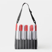 Rode lippenstift. crossbody tas (Achterkant)