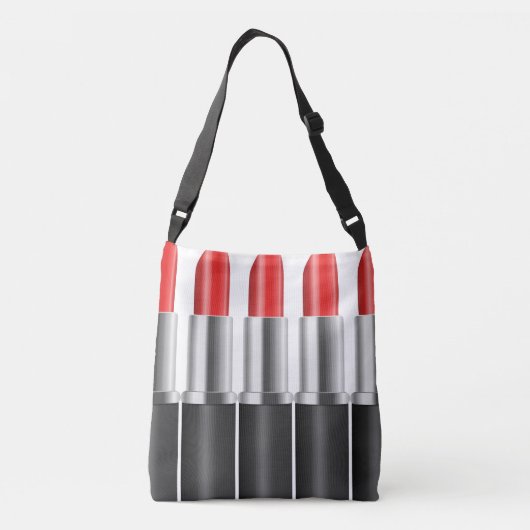 Rode lippenstift. crossbody tas (Achterkant)