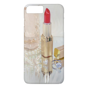 rode lippenstift en sieraden op spiegel Case-Mate iPhone case