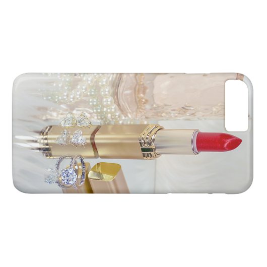 rode lippenstift en sieraden op spiegel Case-Mate iPhone case (Achterkant (Horizontaal))