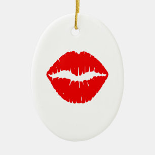 Rode lippenstift keramisch ornament