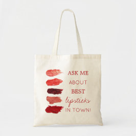 Rode lippenstift kleuren stalen vragen me promotio tote bag