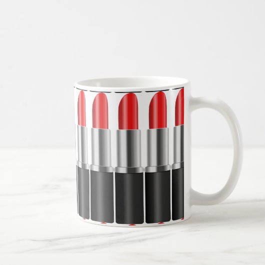 Rode lippenstift. koffiemok (Rechts)