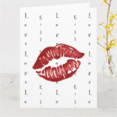 rode lippenstift kus Ansichtkaart Kaart (Gele Bloem)