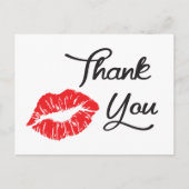 Rode lippenstift kus dank je Briefkaart (Voorkant)