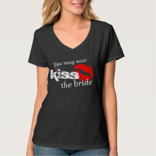 Rode lippenstift kus hen nacht Bachelorette t-shir T-shirt