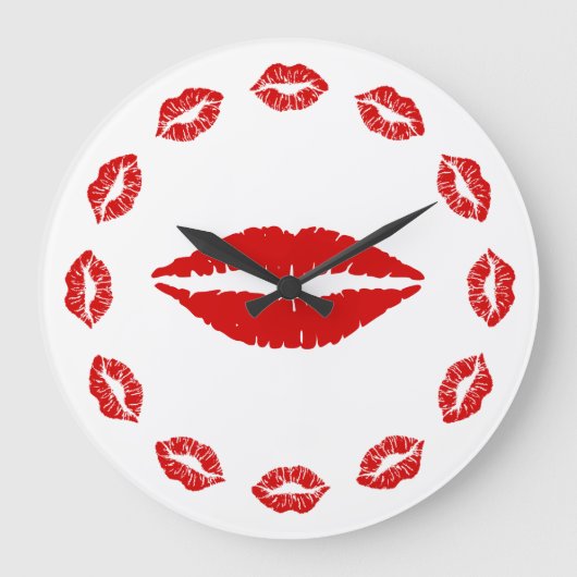Rode Lippenstift Kus Klok (Voorkant)