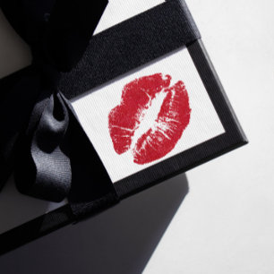 Rode lippenstift kus lippen Valentijnsdag op maat  Sticker
