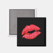 Rode Lippenstift Kus Magneet (Voorkant / Achterkant)