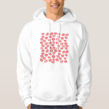 Rode Lippenstift Kus Patroon Hoodie – Valentijnsda