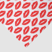 Rode lippenstift kus patroon tissuepapier (Detail)