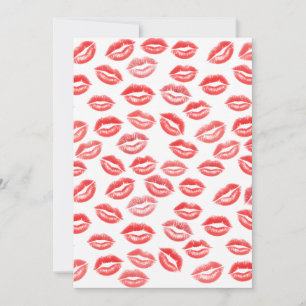 Rode lippenstift kus patroon Valentijnsdag kaart