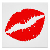 Rode lippenstift kus poster (Voorkant)