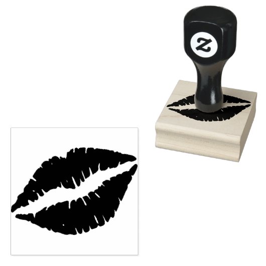 Rode lippenstift kus rubberstempel (Gestempeld)