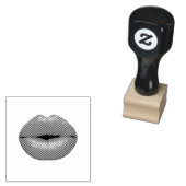 Rode lippenstift kus rubberstempel (Gestempeld)