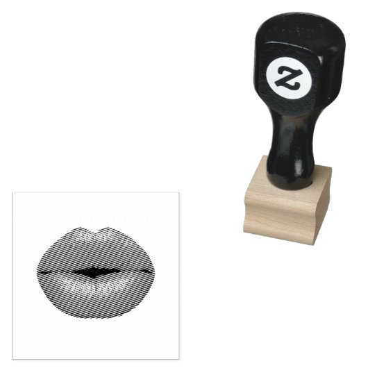 Rode lippenstift kus rubberstempel (Gestempeld)