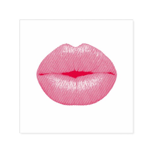 Rode lippenstift kus zelfinktende stempel (Design)