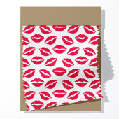 Rode Lippenstift Kusjes Patroon Stof