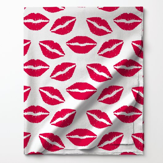 Rode Lippenstift Kusjes Patroon Stof