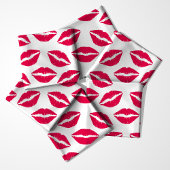 Rode Lippenstift Kusjes Patroon Stof