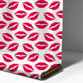 Rode Lippenstift Kusjes Patroon Stof
