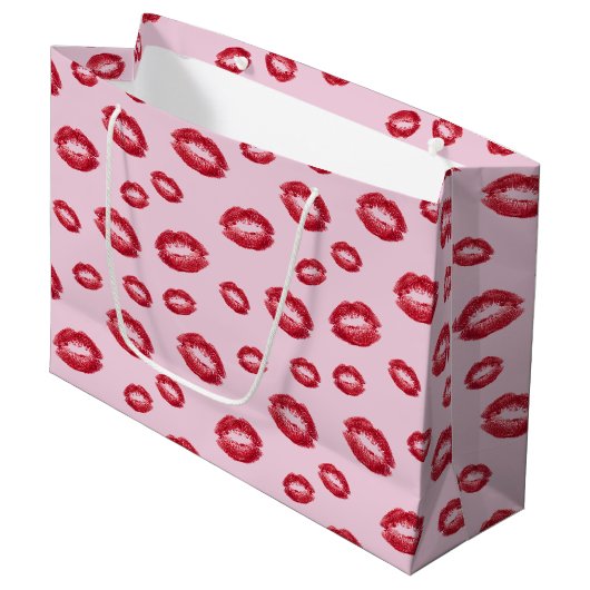Rode lippenstift kussen groot cadeauzakje (Voorkant Gekanteld)