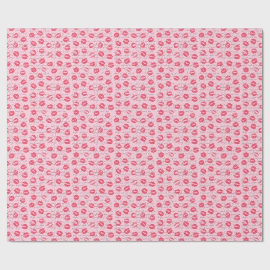 Rode lippenstift kust Valentijnsdag Cadeaupapier (Vlak)