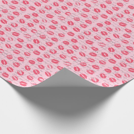 Rode lippenstift kust Valentijnsdag Cadeaupapier (Hoek)