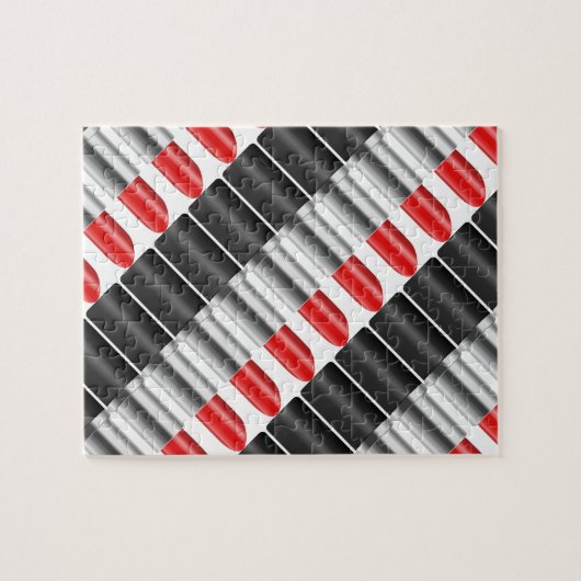 Rode lippenstift. legpuzzel (Horizontaal)