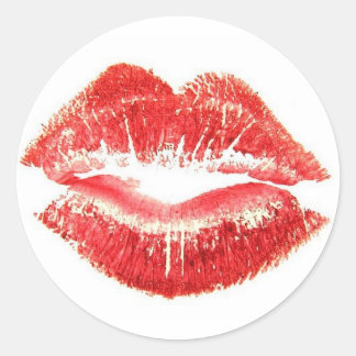 Rode lippenstift lippen kus Sticker