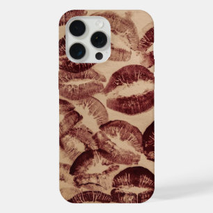 Rode lippenstift lippen mondvlekken meisjesachtig iPhone 15 pro max case
