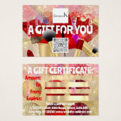 Rode lippenstift make-up artiest Logo QR 100 stuks Visitekaartje (Voorkant /achterkant)