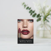 Rode Lippenstift Make-up Artiest Visitekaartje (Staand voorkant)