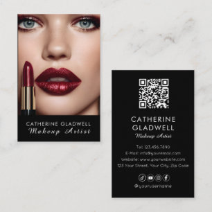 Rode Lippenstift Make-up Artiest Visitekaartje