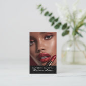 Rode Lippenstift Make-up Artiest Visitekaartje (Staand voorkant)