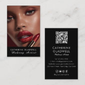 Rode Lippenstift Make-up Artiest Visitekaartje (Voorkant / Achterkant)