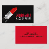 Rode Lippenstift Make-up Artiest Visitekaartje (Voorkant / Achterkant)