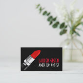 Rode Lippenstift Make-up Artiest Visitekaartje (Staand voorkant)