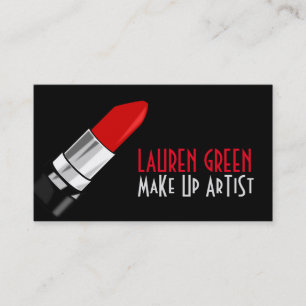 Rode Lippenstift Make-up Artiest Visitekaartje